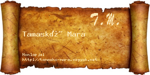 Tamaskó Mara névjegykártya